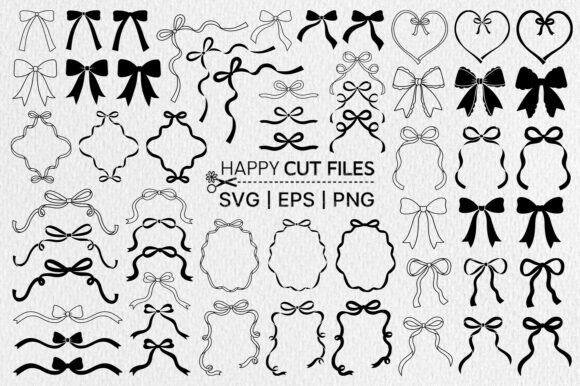 Download Bow Coquette Ribbon Frame Svg Bundle - Ribbon Collection