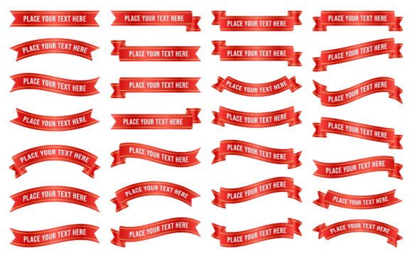 Download Glossy Red Ribbon Banner Tag Vector Art - Ribbon Collection