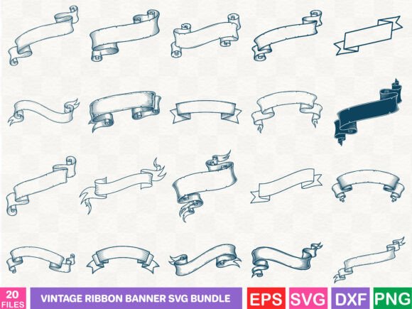 Download Vintage Ribbon Banner SVG Bundle - Ribbon Collection
