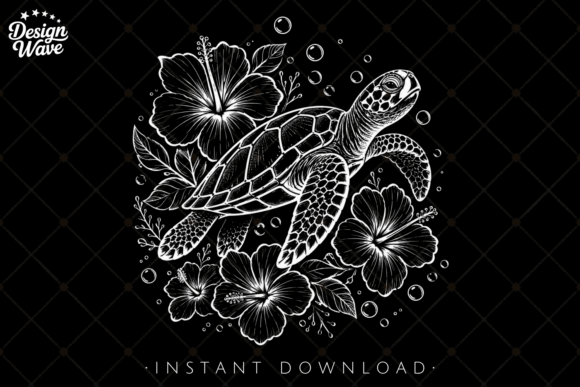 Download Sea Turtle Line Art Tropical Summer PNG - Line Collection
