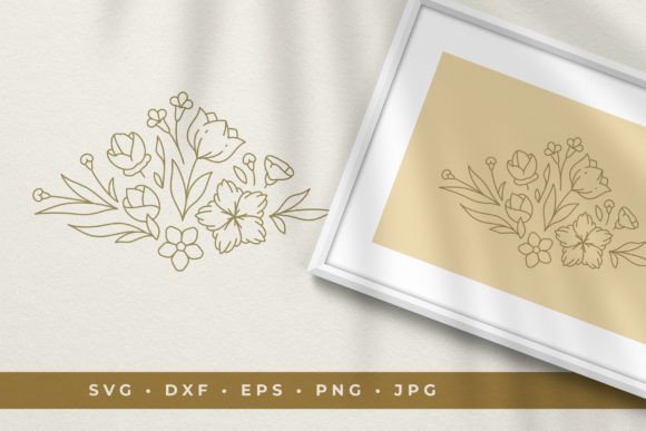 Download Floral Vignette Line Art Design Element - Floral Collection