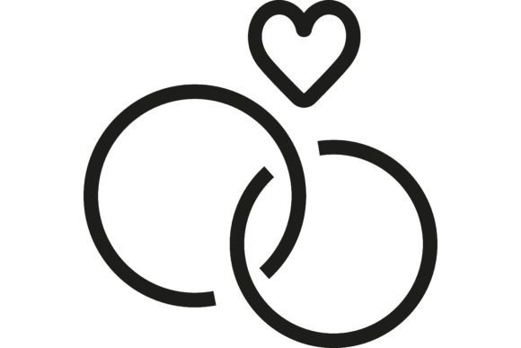 Download Engagement Rings Line Icon. Two Rings, L - Line Collection